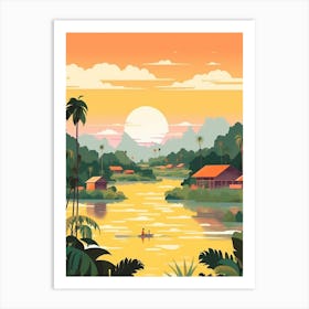 Laos Travel Illustration Art Print