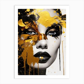 Gold And Black 12 Art Print