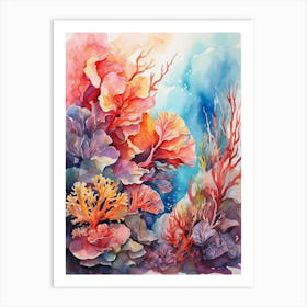 Watercolor Coral Reef Art Print
