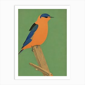 Barn Swallow Midcentury Illustration Bird Art Print