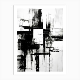Layers Abstract Black And White 2 Art Print