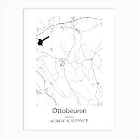 Ottobeuren,Germany Minimalist Map Póster