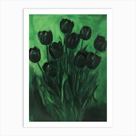 Black Tulips Art Art Print