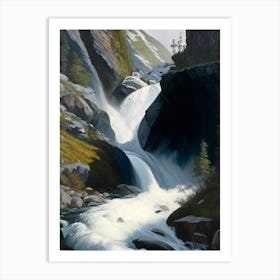 Kjosfossen, Norway Peaceful Oil Art  (1) Art Print