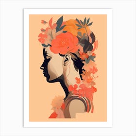 Bloom Body Woman Portrait Orange Tones 10 Art Print