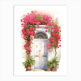 Cadiz, Spain   Mediterranean Doors Watercolour Painting 2 Art Print