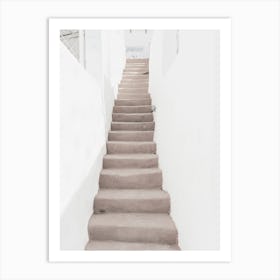 Ascending Solitude, Santorini Art Print