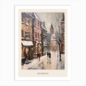 Vintage Winter Painting Poster Richmond England Art Print