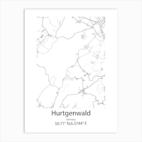 Hurtgenwald,Germany Minimalist Map Art Print