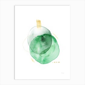 Turns In Green And Gold Art Print