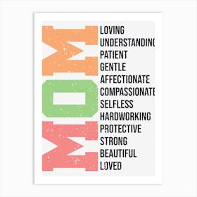 Love Mom Mother's day Art Print