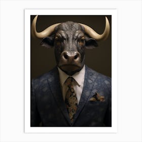 African Buffalo Wearing A Suit 4 Art Print