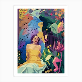 Girl In A Yellow Dress Art Print