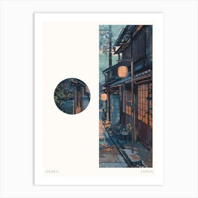 Osaka Japan 5 Cut Out Travel Poster Art Print