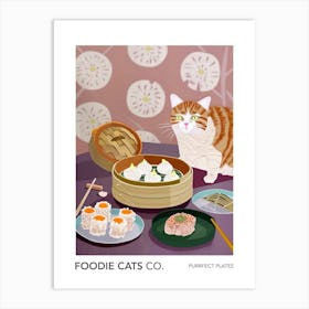 Foodie Cats Co Cat And Dim Sum 1 Art Print