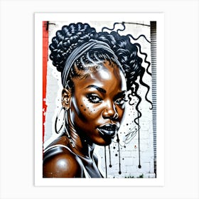 Graffiti Mural Of Beautiful Black Woman 397 Art Print