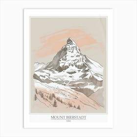 Mount Bierstadt Usa Color Line Drawing 1 Poster Art Print