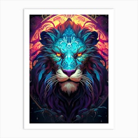 Lion King Blue Art Print