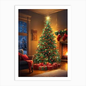 Christmas Tree In The Living Room 138 Art Print