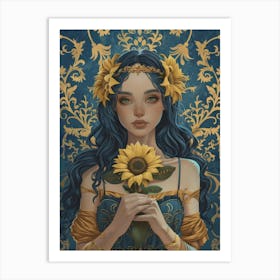 Sunflower Girl 13 Art Print