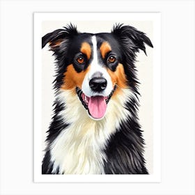 Border Collie Watercolour Dog Art Print
