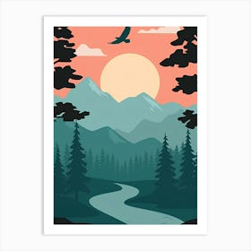 Eagle In The Forest Art Print