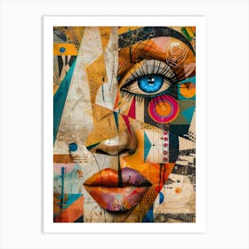 Abstract Of A Woman'S Face 29 Art Print