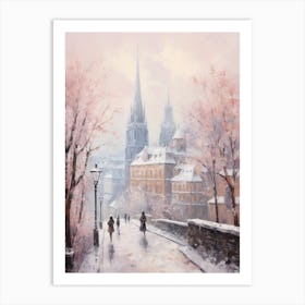 Dreamy Winter Painting Cologne France 3 Art Print