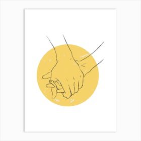 Couple Holding Hands 2 Art Print