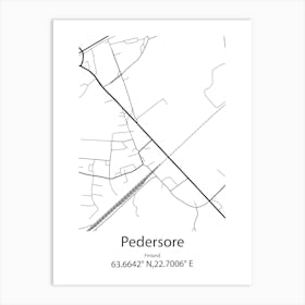 Pedersore,Finland Minimalist Map Art Print