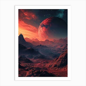 Red Planet In Space 1 Art Print