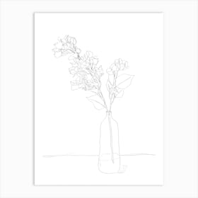 Branches Blooming Sunny Line Art Print