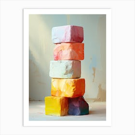 Stacked Blocks, Stones Art 5 Art Print