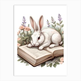 Rabbit Reading A Book Art Print