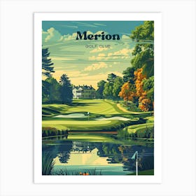 Merion Golf Club Curtis Cup Digital Travel Art Art Print