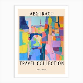 Abstract Travel Collection Poster Paris France 3 Art Print