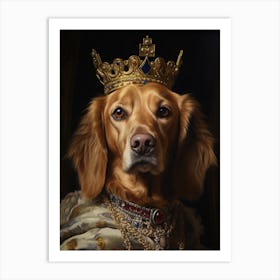 Golden Retriever King Art Print