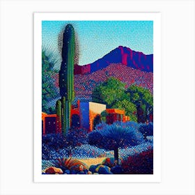 Scottsdale, City Us  Pointillism Art Print