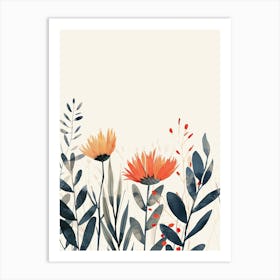 A Tapestry Of Atomic Hues Mid Century Style Art Print