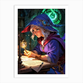 Wizard Writing Art Print