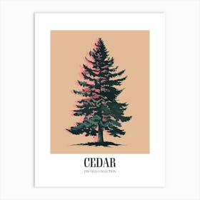 Cedar Tree Colourful Illustration 1 Poster Art Print