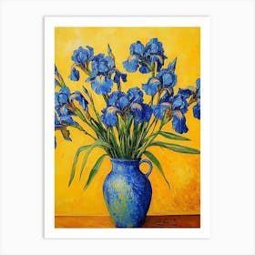 Blue Irises Art Print