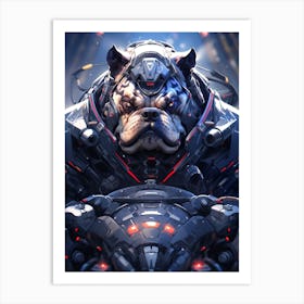 Futuristic Bulldog Art Print