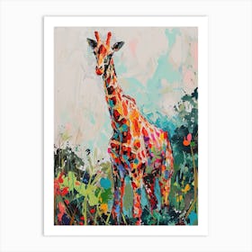 Giraffe In The Foliage Watercolour Inspired 3 Art Print