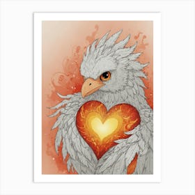 Eagle With Heart Art Print