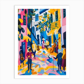 Matisse Inspired, Street Musicians, Fauvism Style Art Print