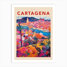 Cartagena Spain Fauvist Travel Poster Art Print