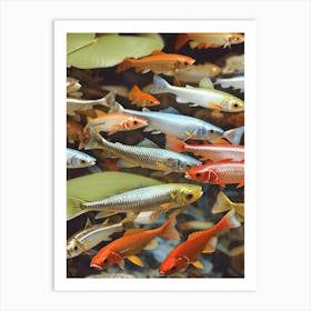 Portrait Of A Cute Colorful Sardine Fish Art Print