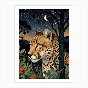 William Morris Cheetah In The Night Art Print