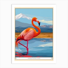 Greater Flamingo Andean Plateau Chile Tropical Illustration 5 Poster Art Print